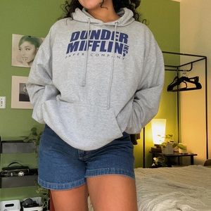 The Office Dunder Mifflin Gray Oversized Hoodie.